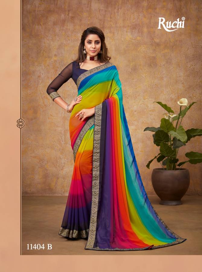 Ruchi Naavya Casual Daily Wear Georgette Designer Printed Saree Collection
